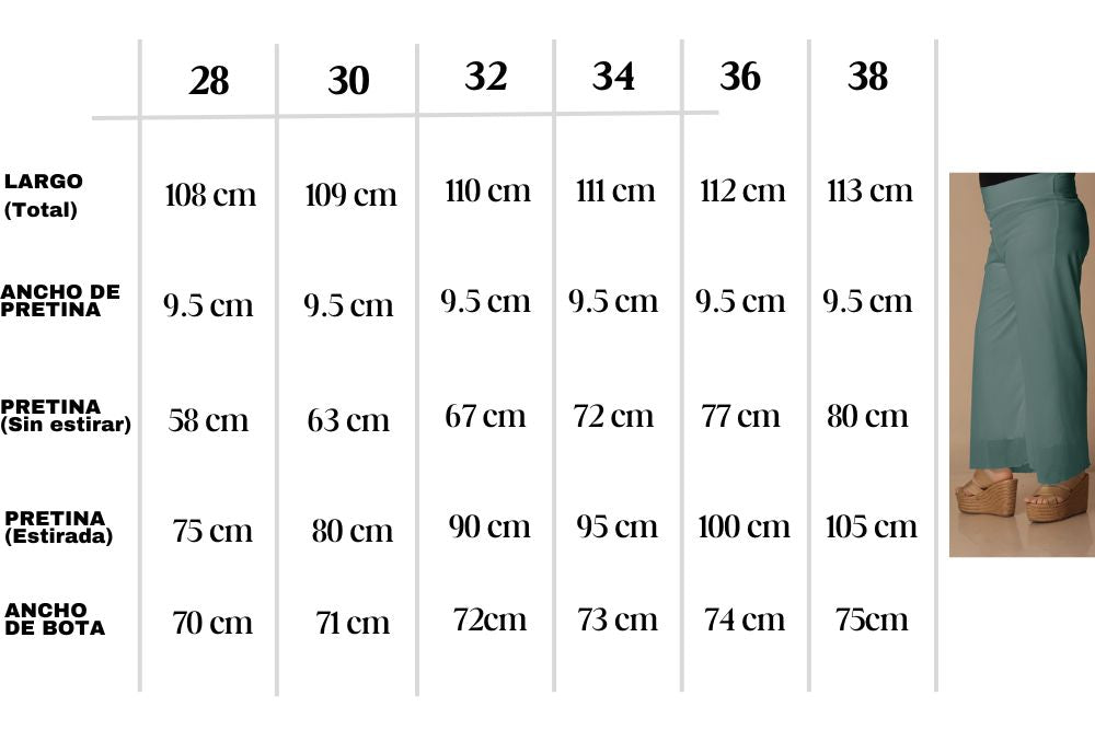 Pantalón Palazzo de Tul con Pretina Ancha - Rojo