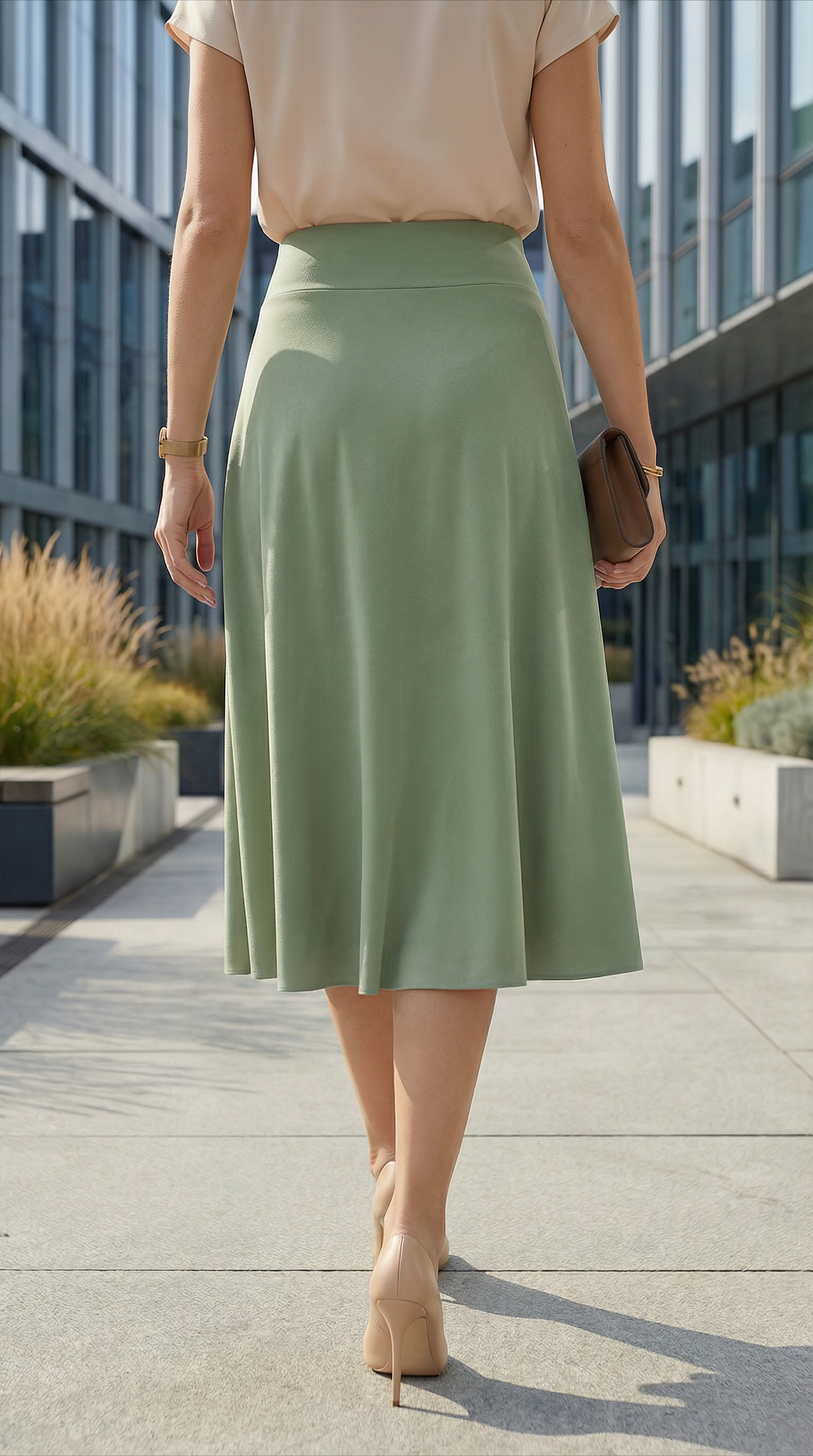 Falda Corte A Berna LARGO - VERDE