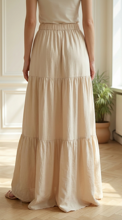 Falda 3 Tiempos Beige espalda