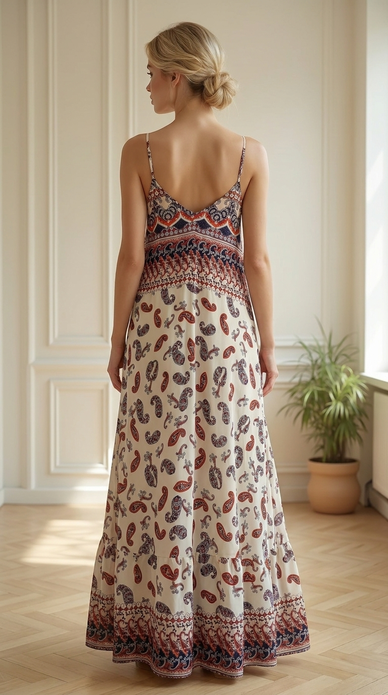 Vestido Tiras Paisley espalda