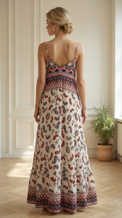 Vestido Tiras Paisley espalda