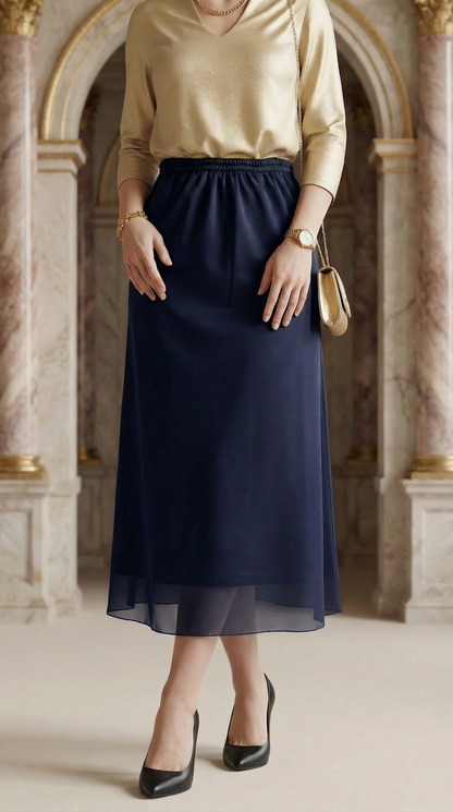 Falda Gasa Larga - AZUL