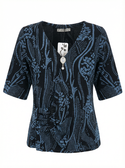 Polo Estampado Lamé Celeste - vista 2