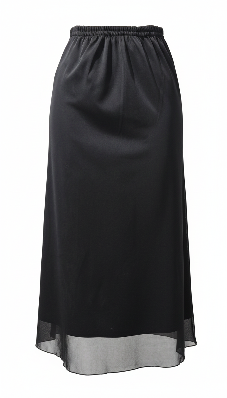 Falda Gasa Larga - NEGRO