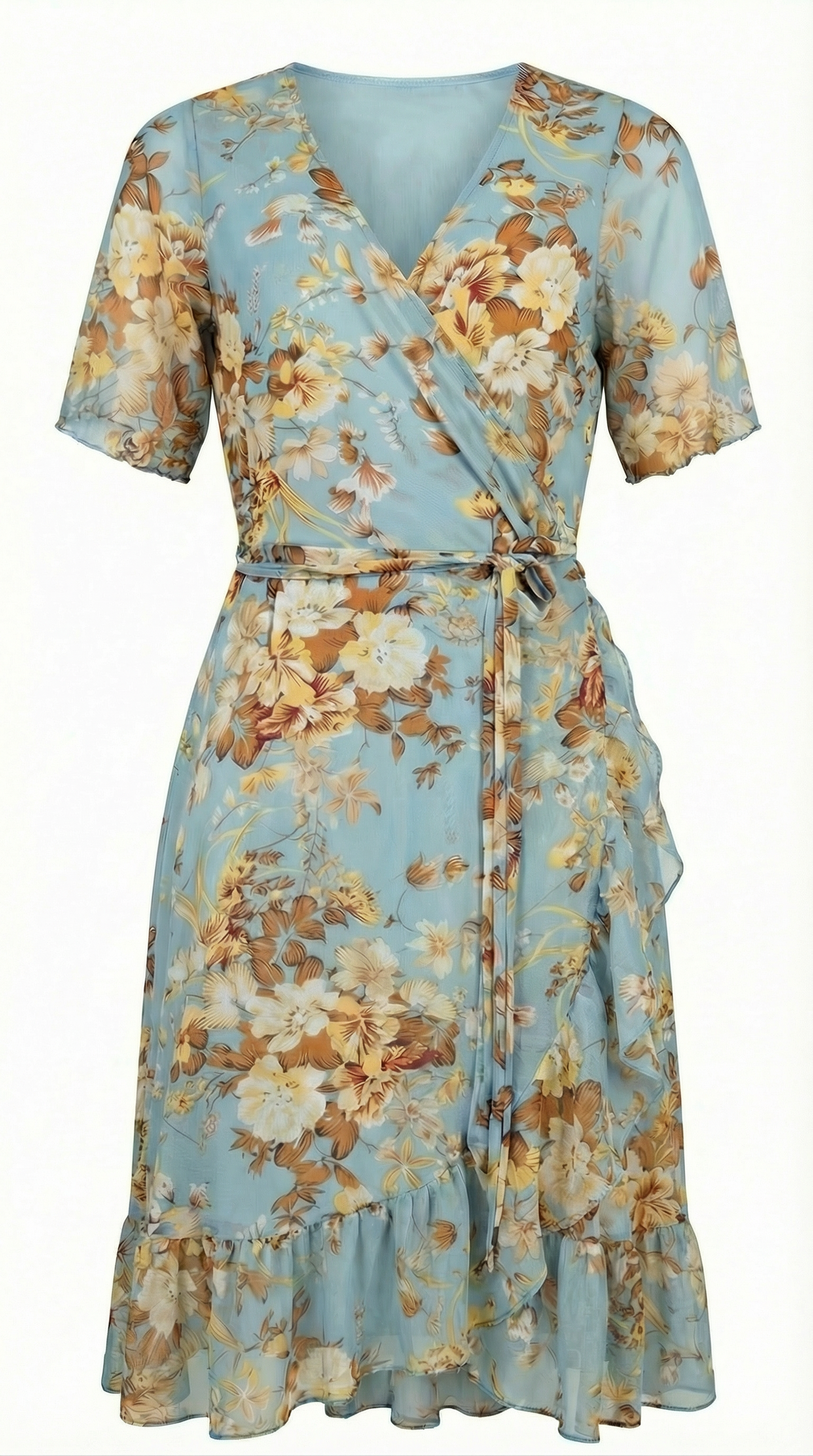 Vestido Gasa Lasito - CELESTE