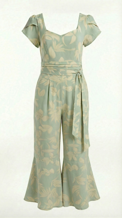 Enterizo Maxi Palazzo Estampado - VERDE