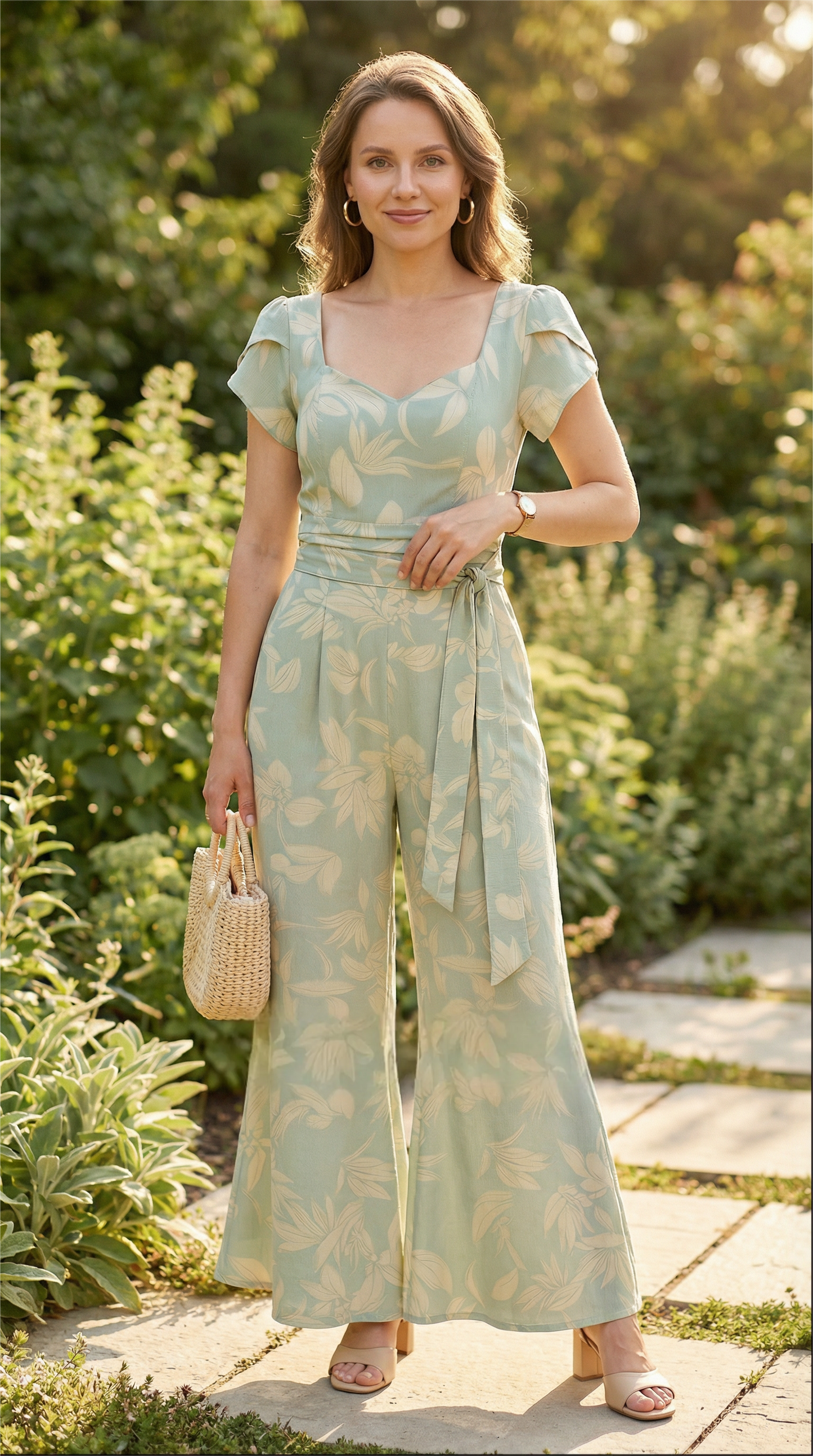 Enterizo Maxi Palazzo Estampado - VERDE