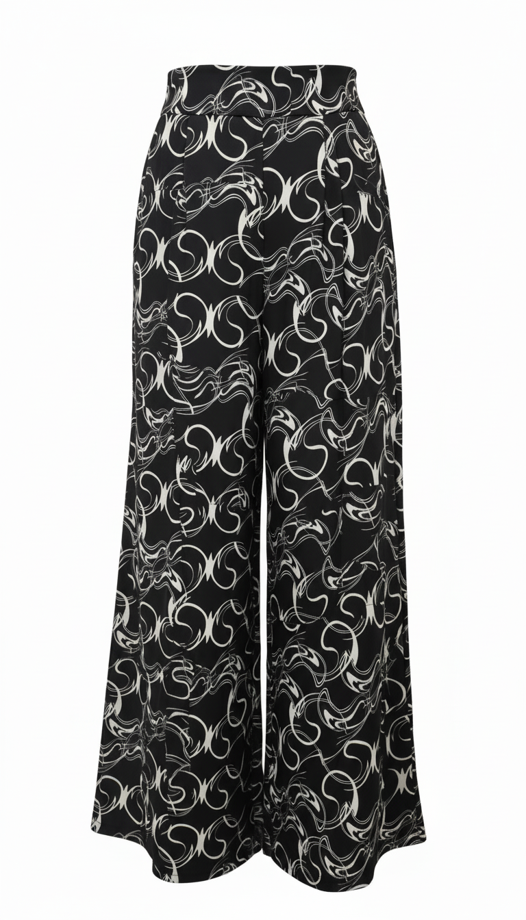 Maxi Palazzo Estampado - NEGRO