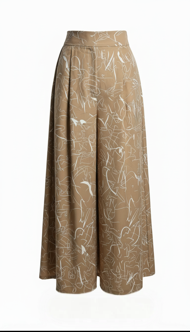 Maxi Palazzo Estampado - BEIGE