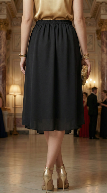 Falda Gasa Corta - Negro