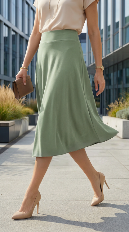 Falda Corte A Berna LARGO - VERDE