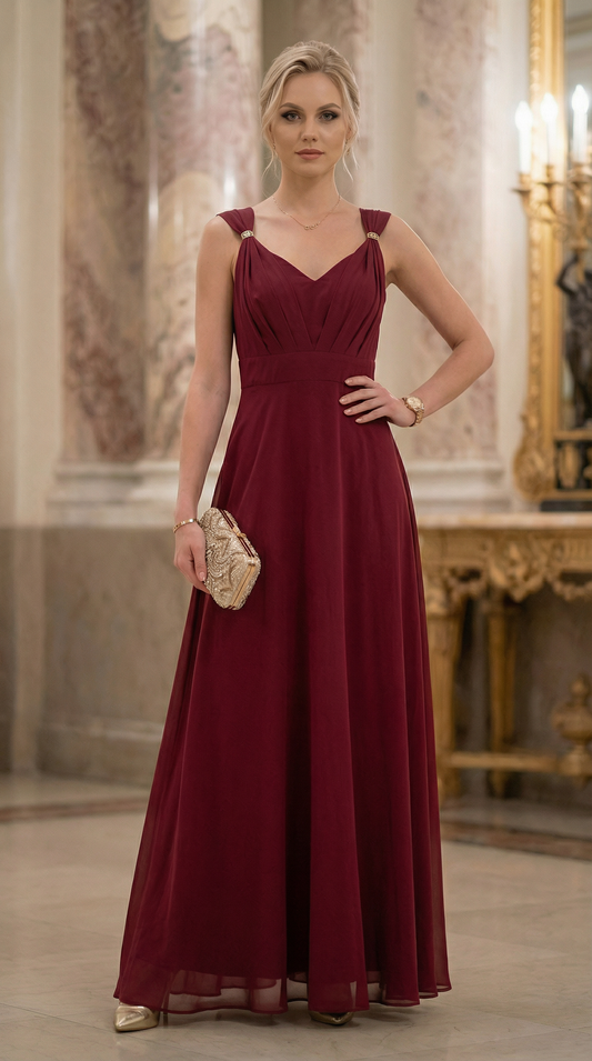 Vestido Fiesta Evilla - VINO