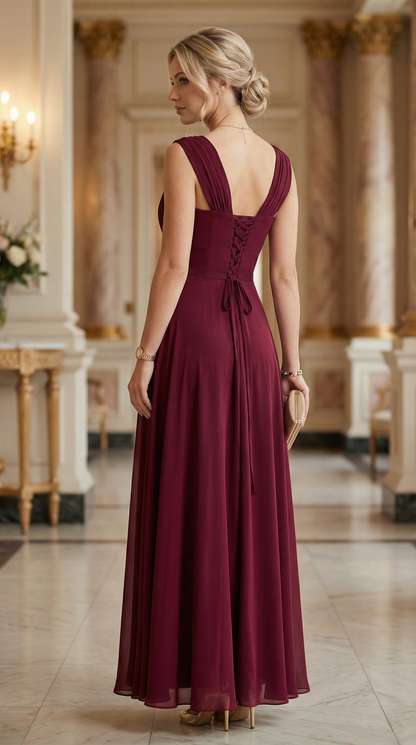 Vestido Fiesta Evilla Vino - vista 2