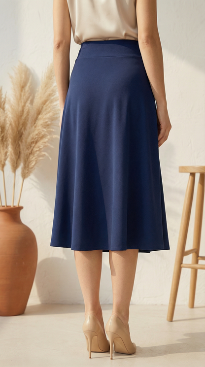 Falda Corte A Berna LARGO - AZUL MARINO