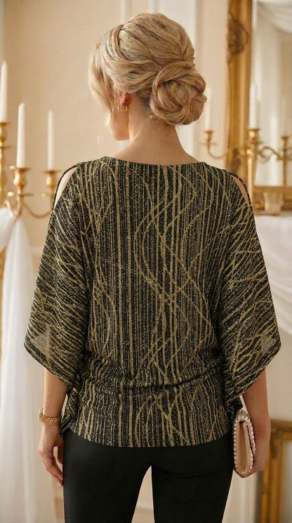 BLUSA LAME MURCIELAGO - AMARILLO RAYAS