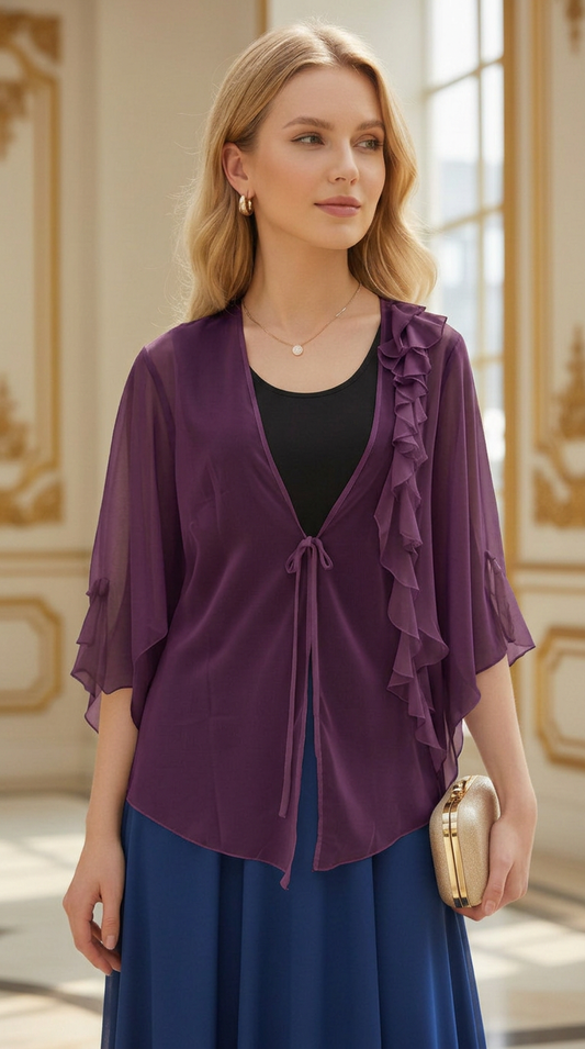 Capa Gasa con laso - MORADO