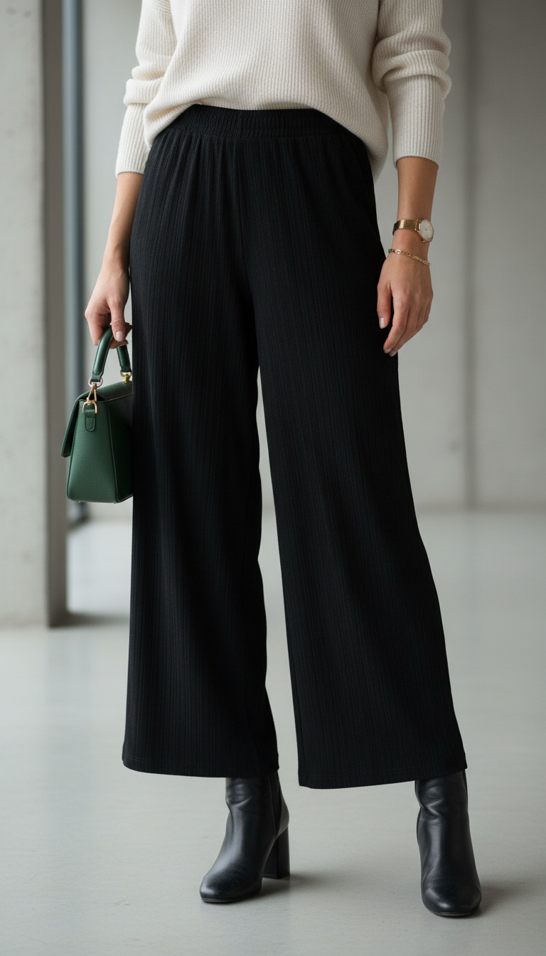 PANTALON RIB GAMUZADO - NEGRO