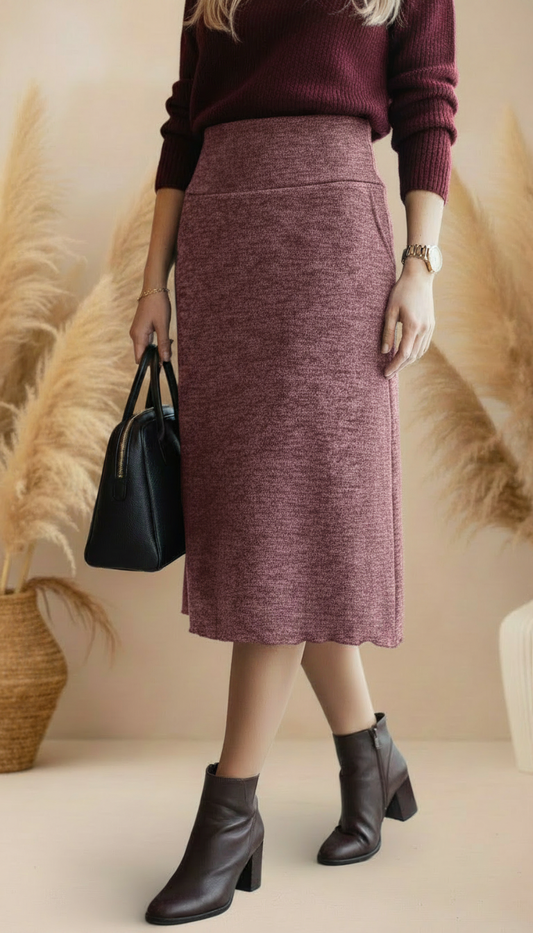 FALDA ANGORA LARGA - ROSA