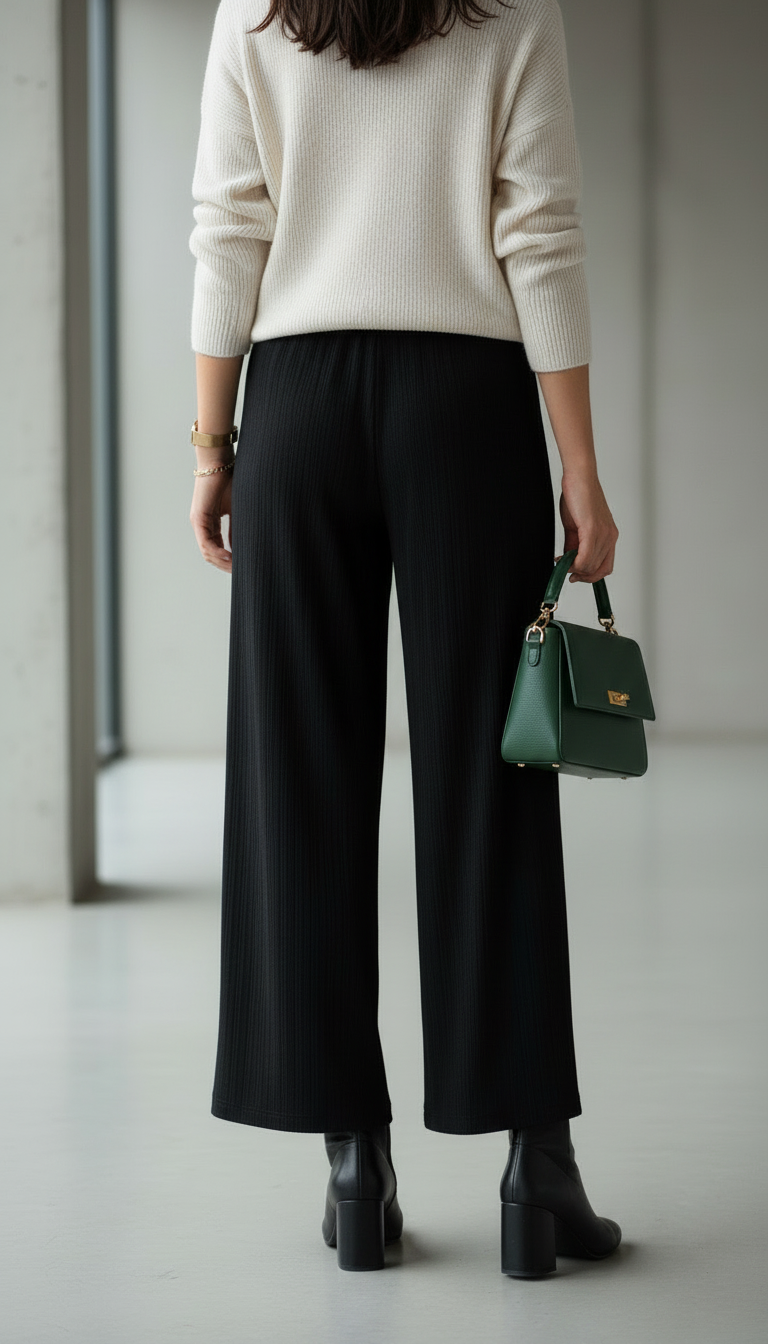 PANTALON RIB GAMUZADO - NEGRO
