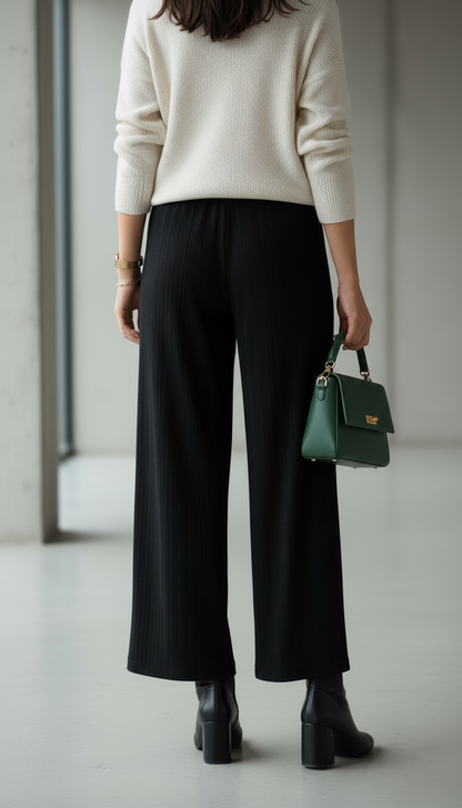 PANTALON RIB GAMUZADO - NEGRO