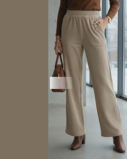 PANTALON CORDUROY GAMUZADO - MARRON CLARO