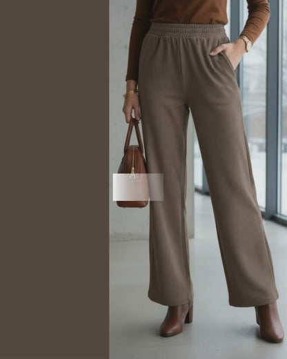 PANTALON CORDUROY GAMUZADO - MARRON OSCURO