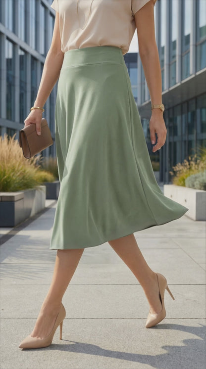 Falda Corte A Berna LARGO - VERDE