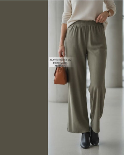 PANTALON RIB GAMUZADO - VERDE OLIVO