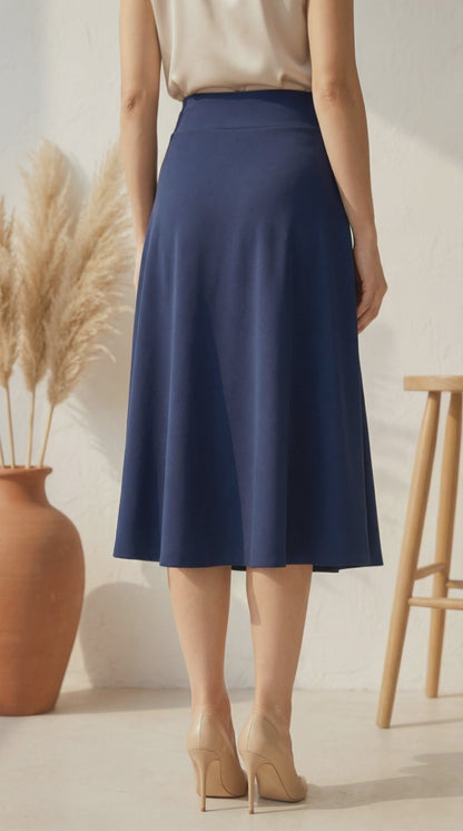 Falda Corte A Berna LARGO - AZUL MARINO