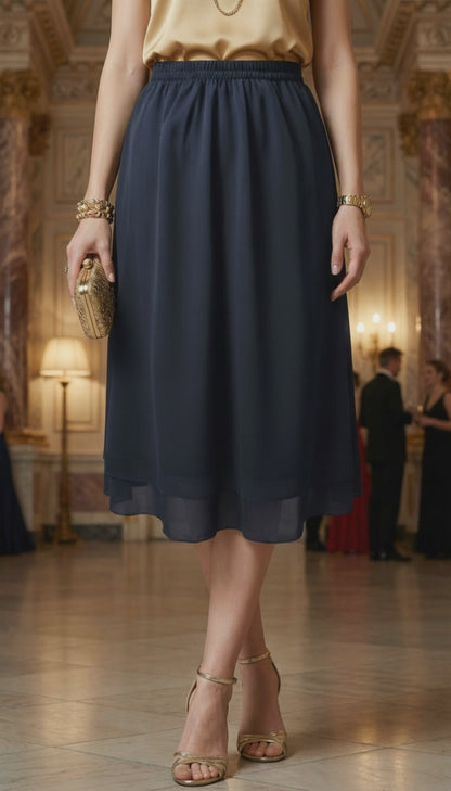 Falda Gasa Corta -AZUL