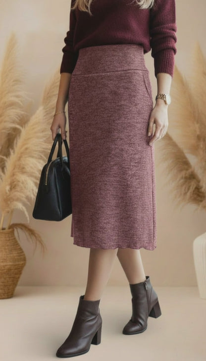 FALDA ANGORA LARGA - ROSA