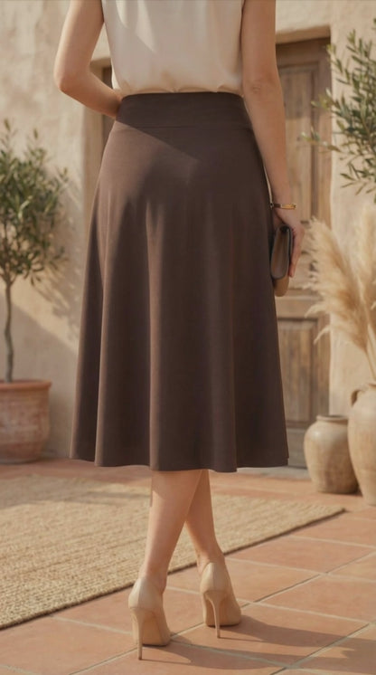 Falda Corte A Berna LARGO - MARRÓN