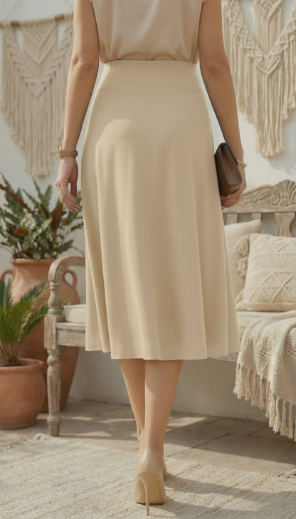 Falda Corte A Berna LARGO - BEIGE