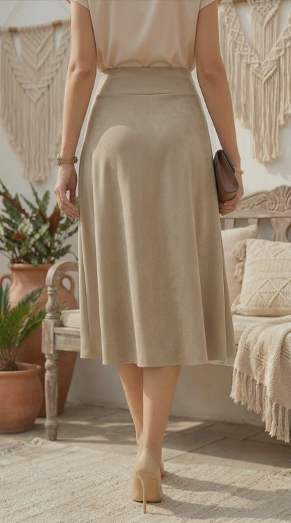 Falda Corte A Berna LARGO - BEIGE