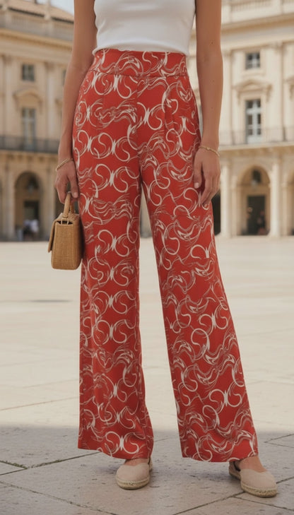 Maxi Palazzo Estampado - ROJO