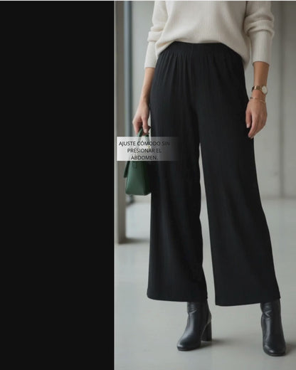 PANTALON RIB GAMUZADO - NEGRO