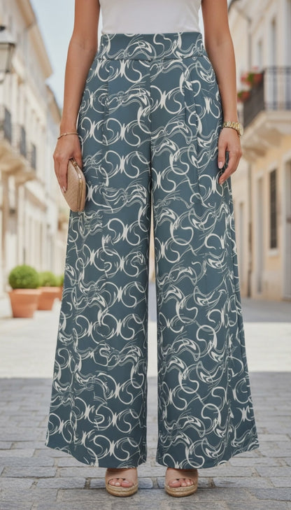 Maxi Palazzo Estampado - CELESTE