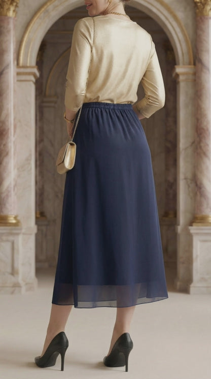 Falda Gasa Larga - AZUL