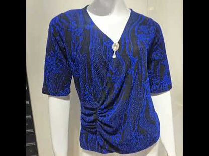 Polo Estampado Lamé - AZUL